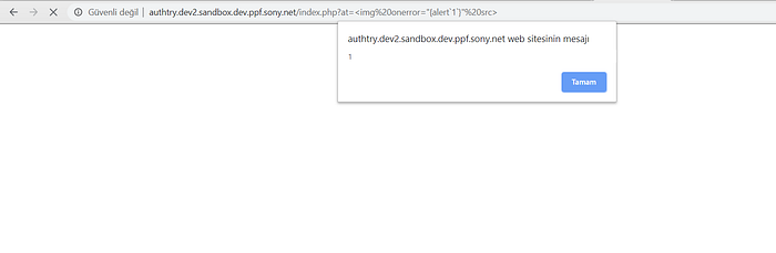 XSS alert triggered